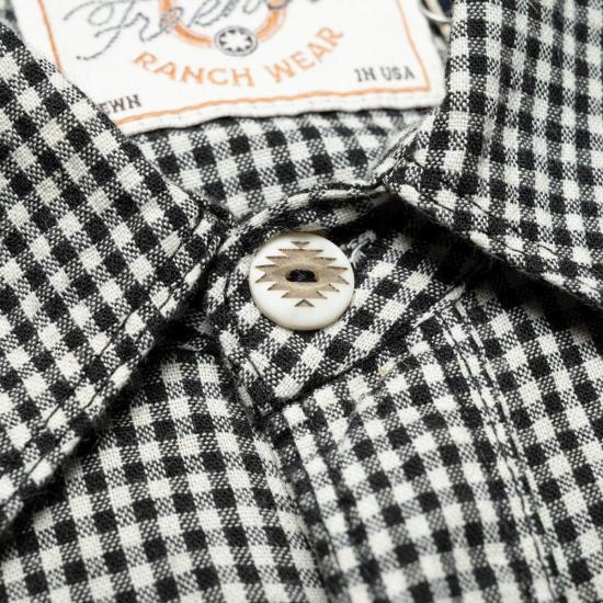  프리노트 클로스 반팔 셔츠 프리노트 천 바디 반팔 블랙 깅엄 - FREENOTE CLOTH