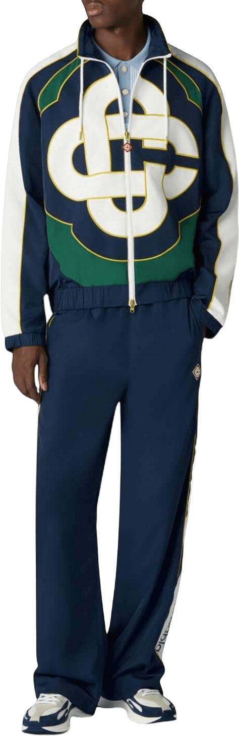 26FW 카사블랑카 코트 CASABLANCAJK51201CCAPPLIQUECOLOURBLOCKWINDBREAKERJACKETLIGHTWEIGHTJACKETSNAVYDESSIN - CASABLANCA