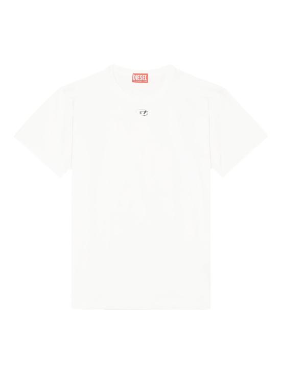 26FW 디젤 T-노미-Od-S1 코튼 티셔츠 A203990JMBB 141 WHITE