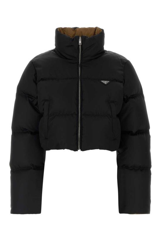 26FW 프라다 크롭 리나일론 다운 재킷 크롭 리나일론 다운 재킷 29D056SOOO1WQ8 F0002 BLACK