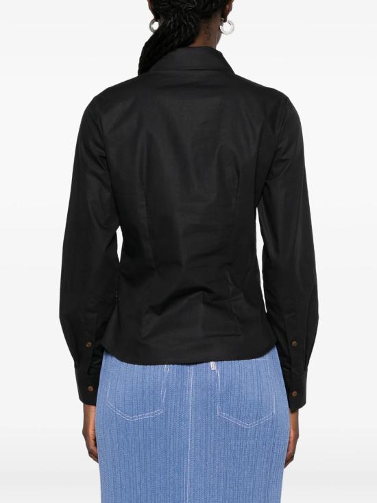 26FW 비비안웨스트우드 ORB 로고 코튼 셔츠 비비안웨스트우드 15010060W009Q N401 BLACK - VIVIENNE WESTWOOD
