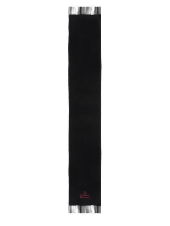 26FW 비비안웨스트우드 자수 로고 머플러 81030007W00Q7 N401 BLACK