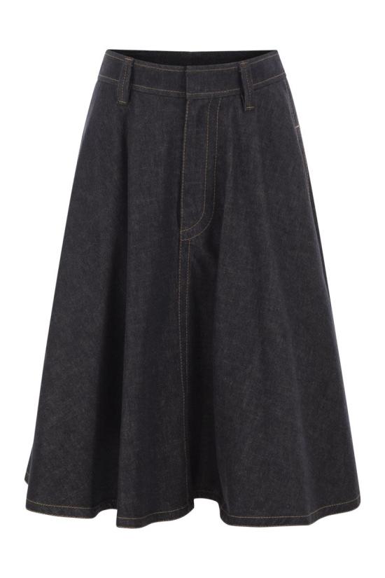 26FW 브루넬로 쿠치넬리 롱 스커트 ML134G4087 C001 DARK DENIM