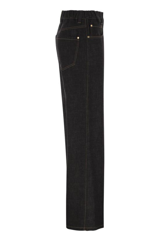 26FW 브루넬로 쿠치넬리 스트레이트 팬츠 ML134P4108 C002 BLACK DENIM - BRUNELLO CUCINELLI