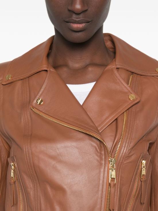 26FW 엘리자베타프랜치 가죽 자켓 GD01Z66E2FK3 BROWN - ELISABETTA FRANCHI