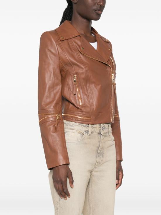 26FW 엘리자베타프랜치 가죽 자켓 GD01Z66E2FK3 BROWN - ELISABETTA FRANCHI