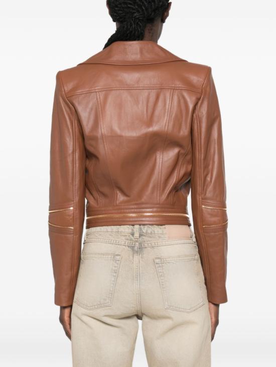 26FW 엘리자베타프랜치 가죽 자켓 GD01Z66E2FK3 BROWN - ELISABETTA FRANCHI