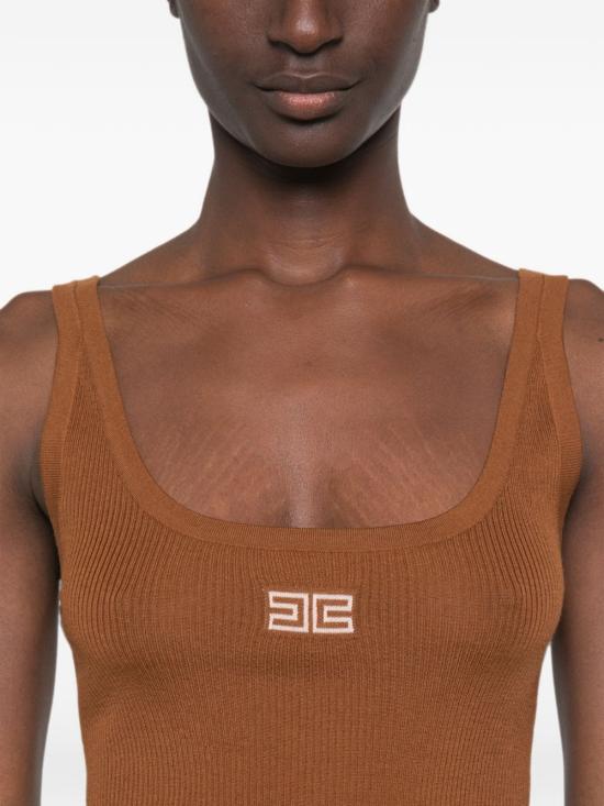 26FW 엘리자베타프랜치 민소매 티셔츠 TK03B66E2FQ4 BROWN - ELISABETTA FRANCHI