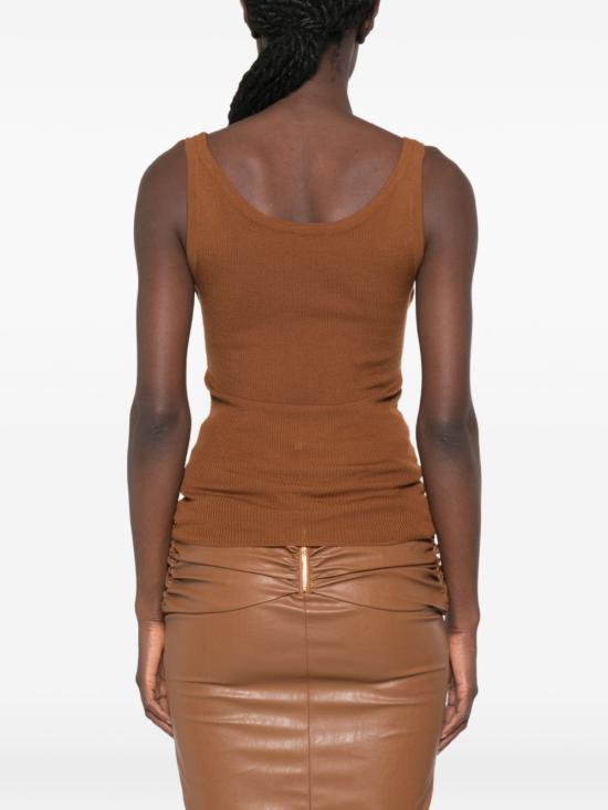 26FW 엘리자베타프랜치 민소매 티셔츠 TK03B66E2FQ4 BROWN - ELISABETTA FRANCHI