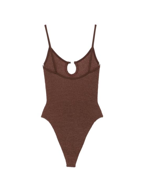 26SS 훈자 지 비키니 수영복 SMIABDDMETALLICCHOCOLATE MARRONE - HUNZA G