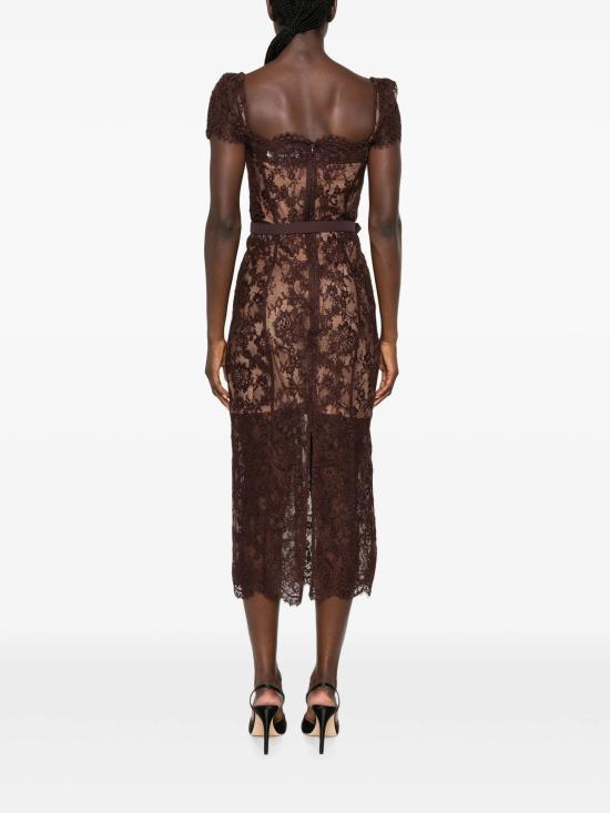 26FW 셀프 포트레이트 미디 원피스 PF26099MABRBROWN MARRONE - SELF PORTRAIT