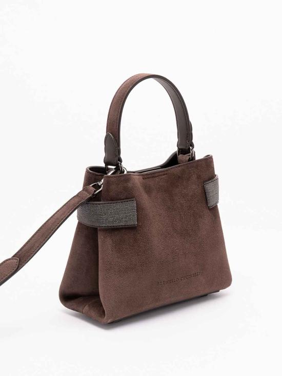 26FW 브루넬로 쿠치넬리 스몰 에센스 탑핸들 백 MBDLD2499C9885 BROWN - BRUNELLO CUCINELLI