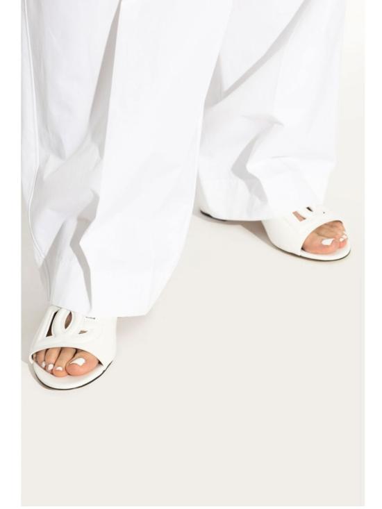 26SS 돌체앤가바나 DG 로고 카프스킨 슬라이더 CR1755AY32980001 WHITE - DOLCE & GABBANA