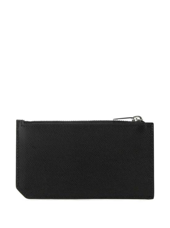 26FW 생로랑 그랑 드 뿌드르 엠보스드 레더 프라그망 지퍼 카드 케이스 609362BTY0N 1000 Nero - SAINT LAURENT