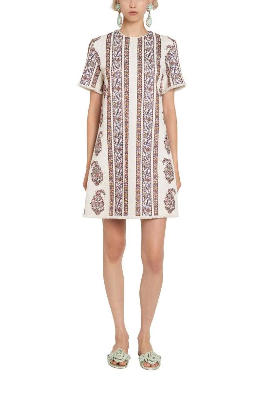  지암바티스타 발리 숏 원피스 Giambattista Valli 쇼트 자수 페이즐리 부클레 드레스 - GIAMBATTISTA VALLI