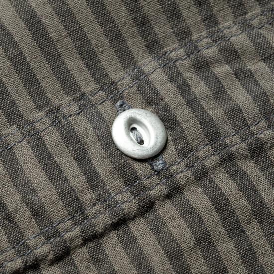  프리노트 클로스 반팔 셔츠 데이턴 반팔 블랙 스트라이프 - FREENOTE CLOTH