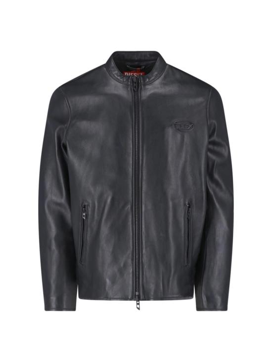 26FW 디젤 가죽 자켓 A18588 0AJIR9XX Black