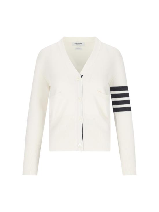 26FW 톰브라운 파인 메리노 울 4바 클래식 V넥 가디건 FKC207A 00014100 White