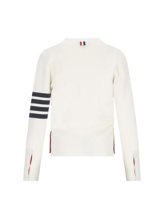26FW 톰브라운 파인 메리노 울 4바 클래식 V넥 가디건 FKC207A 00014100 White - THOM BROWNE