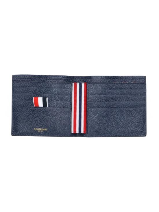 26SS 톰브라운 페블 그레인 레더 빌 폴드 지갑 MAW023A 00198415 Blue - THOM BROWNE
