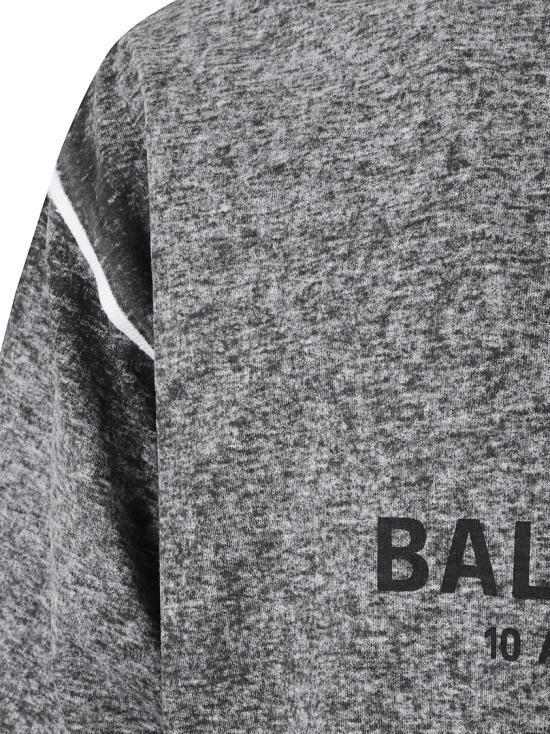 26FW 발렌시아가 로고 프린트 헤더드 미디엄 핏 티셔츠 764235TUVS21000 Grey - BALENCIAGA