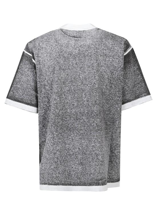 26FW 발렌시아가 로고 프린트 헤더드 미디엄 핏 티셔츠 764235TUVS21000 Grey - BALENCIAGA
