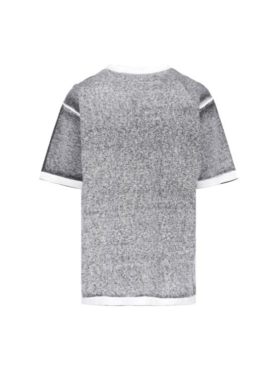 26FW 발렌시아가 로고 프린트 헤더드 미디엄 핏 티셔츠 764235 TUVS21000 Grey - BALENCIAGA