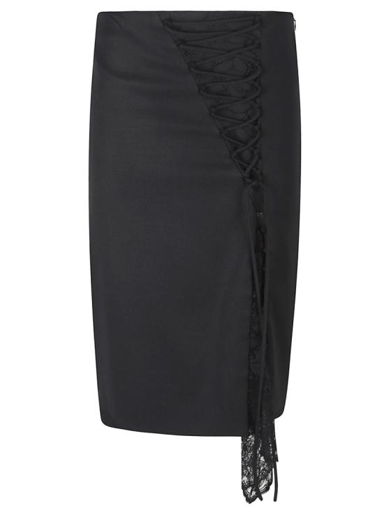 26FW 알렉산더 맥퀸 미디 스커트 A00047QJAAC1000 Black