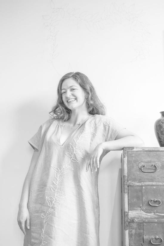  에리카 타노브 롱 원피스 에리카 타노프 수키 자수 린넨 드레스