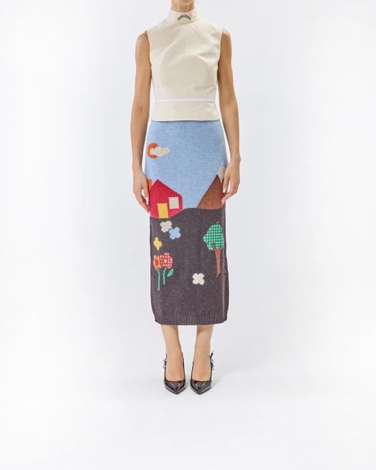 25FW 모스키노 미디 스커트 0183 5503 2888 MULTICOLOR - MOSCHINO