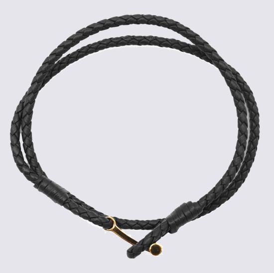 26FW 톰포드 브레이디드 레더 브레이슬릿 JM005 ICL002GNAA Black - TOMFORD