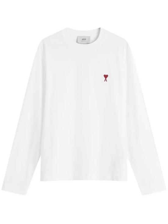 26FW 아미 스몰 하트 로고 롱슬리브 티셔츠 BFUTS235 724 100 White