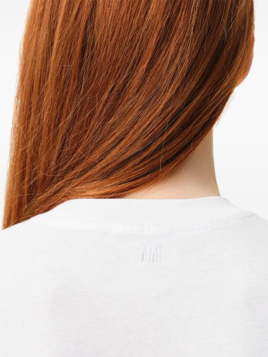 26FW 아미 스몰 하트 로고 티셔츠 BFUTS035 724 100 White - AMI