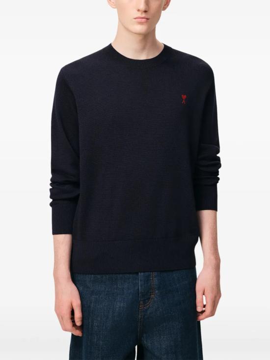 26FW 아미 ADC 크루넥 스웨터 HKS826 001 414 NAVY RED - AMI
