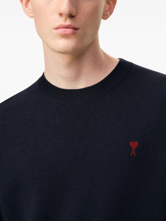 26FW 아미 ADC 크루넥 스웨터 HKS826 001 414 NAVY RED - AMI