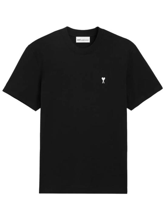 26FW 아미 스몰 하트 로고 라이트 코튼 저지 티셔츠 HTS346 724 045 Black white