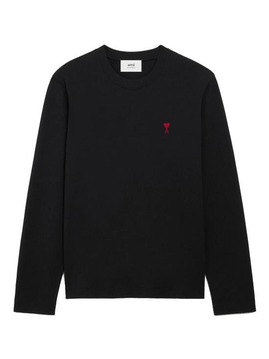 26FW 아미 스몰 하트 로고 롱슬리브 티셔츠 BFUTS235 724 001 Black