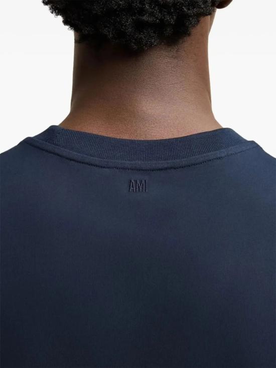 26FW 아미 스몰 하트 로고 티셔츠 BFUTS035 724 430 Blue nuit - AMI