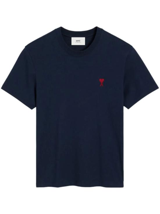 26FW 아미 스몰 하트 로고 티셔츠 BFUTS035 724 430 Blue nuit