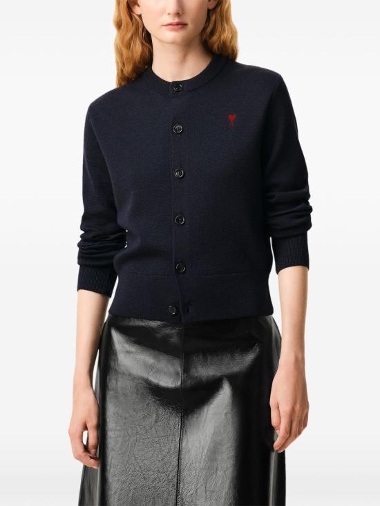 26FW 아미 크루넥 울 가디건 FKC361 001414 NAVY - AMI