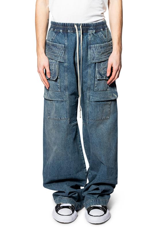 26SS 다크쉐도우 드로스트링 카고 데님 팬츠 DU01F4394DWB 06 WASH INDIGO