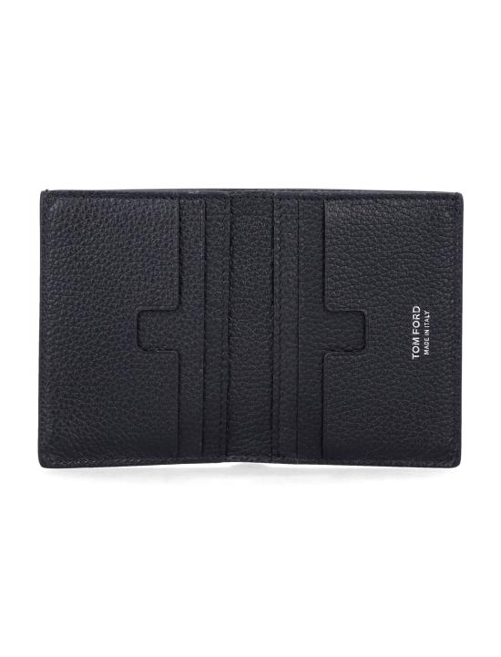 26SS 톰포드 그레인 레더 로고 폴디드 카드 홀더 Y0279LCL158S NAA Nero - TOMFORD