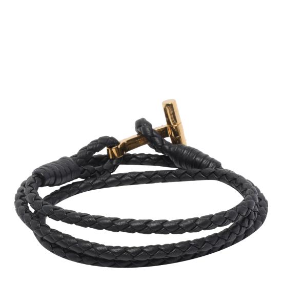26FW 톰포드 브레이디드 레더 브레이슬릿 JM005 ICL002GNAA Black - TOMFORD