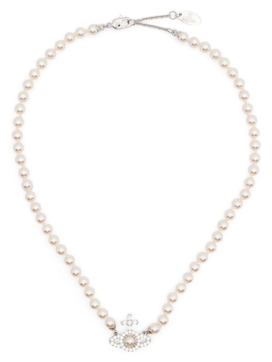 26FW 비비안웨스트우드 올림피아 펄 목걸이 6301011P 02P373 SM 099 P373 PLATINUM WHITE CREAMROSE