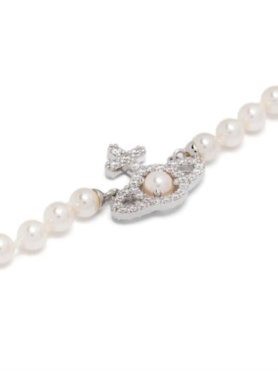 26FW 비비안웨스트우드 올림피아 펄 목걸이 6301011P 02P373 SM 099 P373 PLATINUM WHITE CREAMROSE - VIVIENNE WESTWOOD