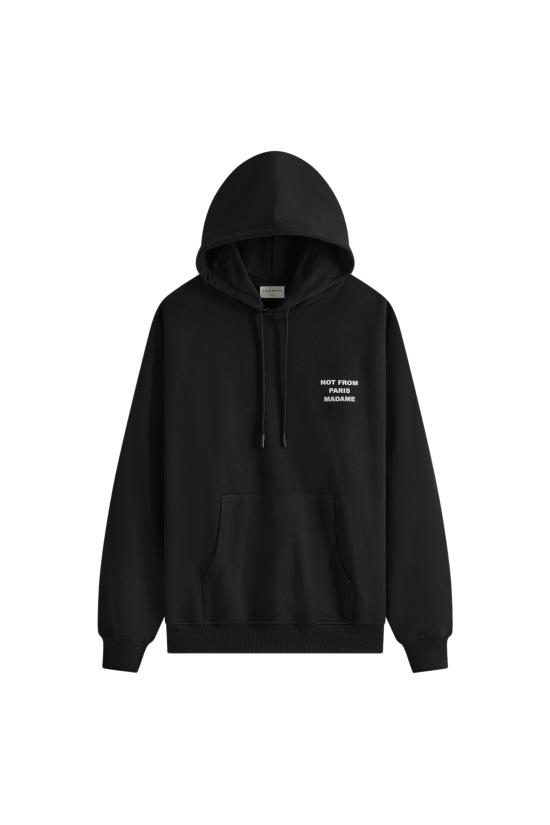 26SS 드롤드무슈 후드 티셔츠 PERM HO162 CO127 BL BL BLACK