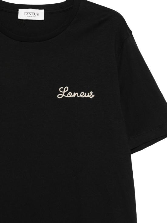 25FW 라니우스 반팔 티셔츠 F5LAMATH318 110 BLACK - LANEUS