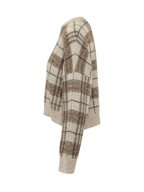26FW 브루넬로 쿠치넬리 스웨터 MPN570310 CCC60 AVORIO MARRONE CAMEL NERO - BRUNELLO CUCINELLI
