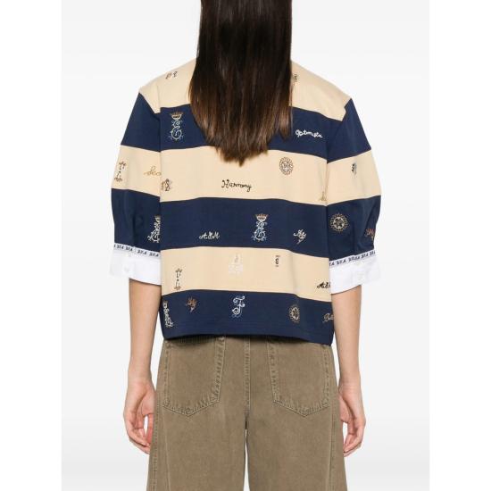 26FW 세아 폴로 티셔츠 PF26 127 MULTI NEUTRALS BLUE - SEA