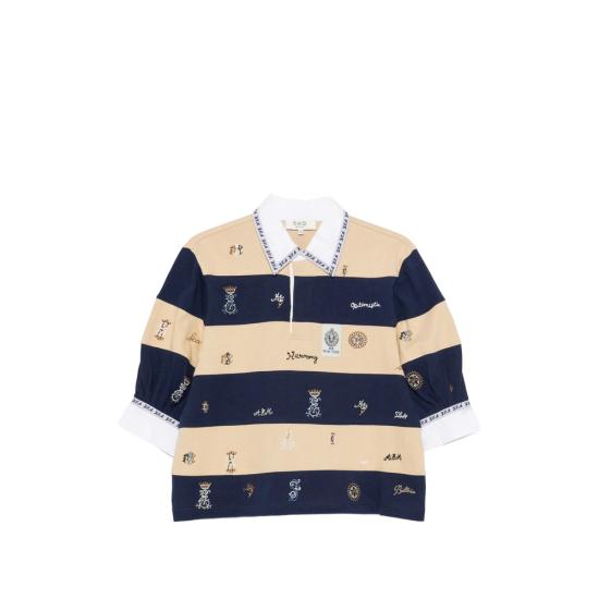 26FW 세아 폴로 티셔츠 PF26 127 MULTI NEUTRALS BLUE